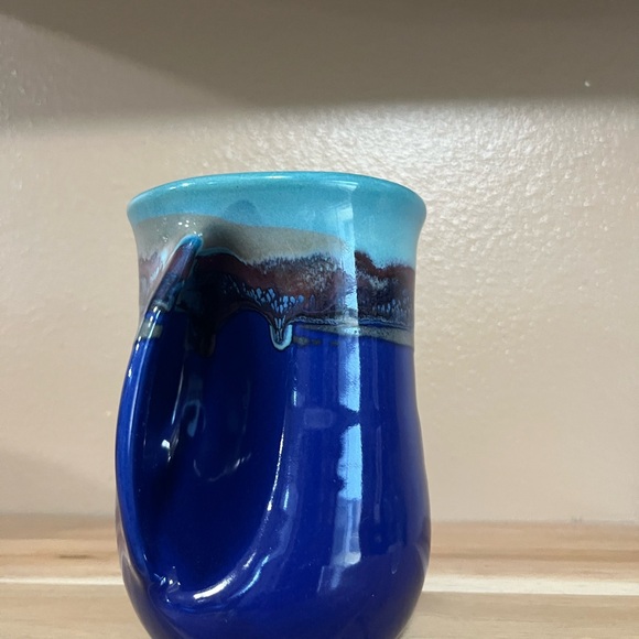 Blue and Turquoise Ceramic Mug - Picture 9 of 11